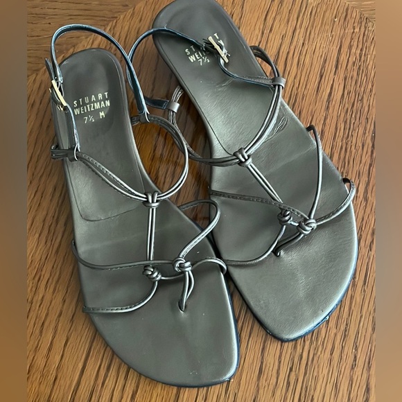 Stuart Weitzman Bronze Strappy Knotted Elegant Sandals 7.5 - Picture 3 of 15